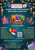 NAYA 2026 National Level Inter Collegiate South Indian Cultural Fest Poster